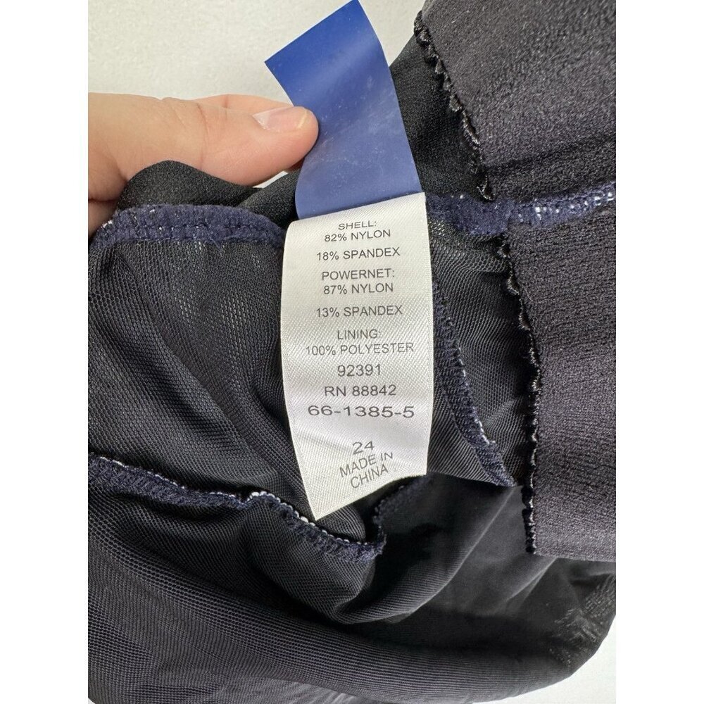 Swimsuits for All One Piece Swimsuit Size 24 Navy Blue Polka Dot High Neck Wrap - Picture 7 of 10